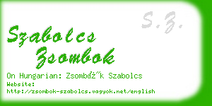 szabolcs zsombok business card